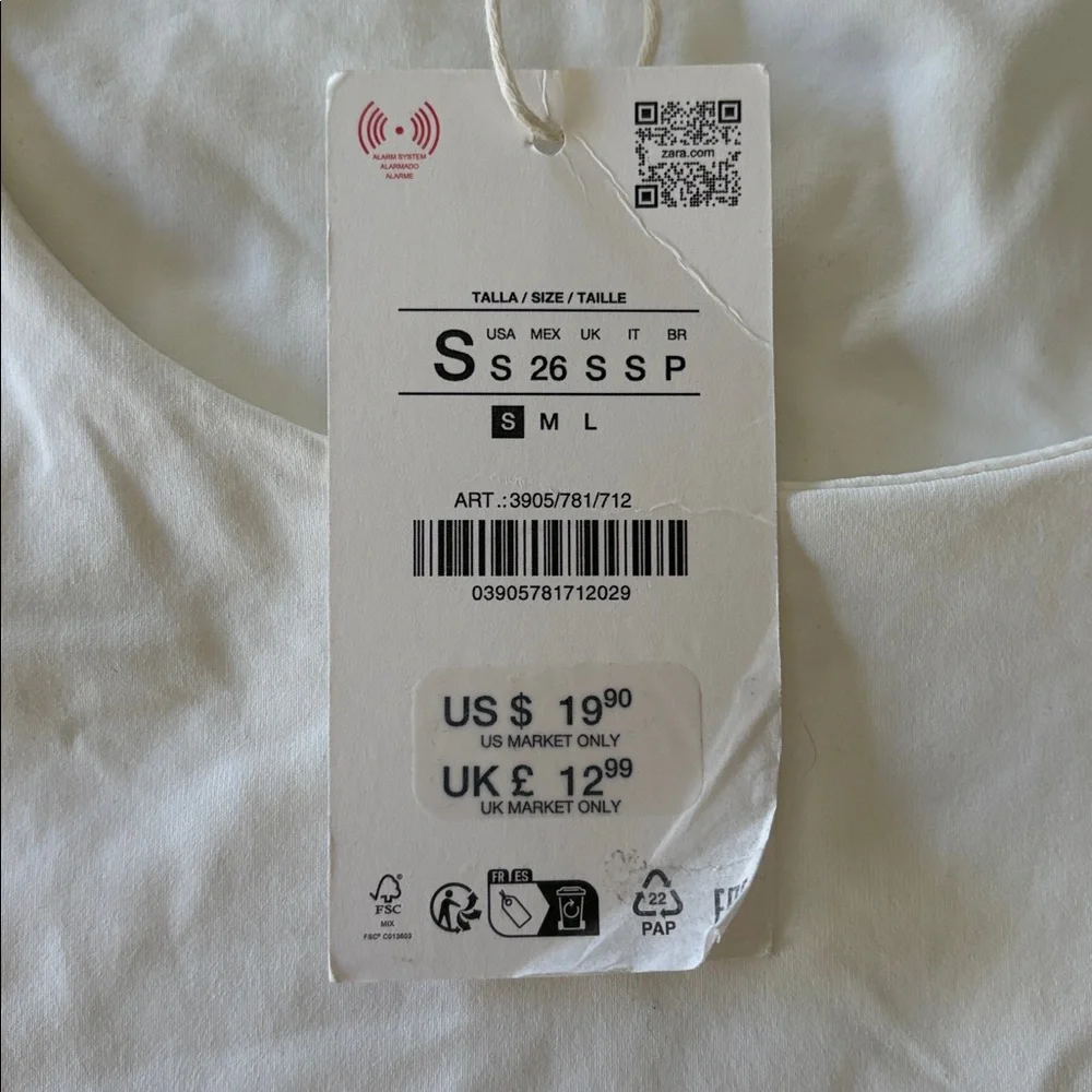 Zara sleeveless top tank camisole small NWT - Picture 2 of 4